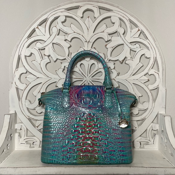 SOLD Brahmin Duxbury Satchel Blue Fin Melbourne Leather - Picture 3 of 11